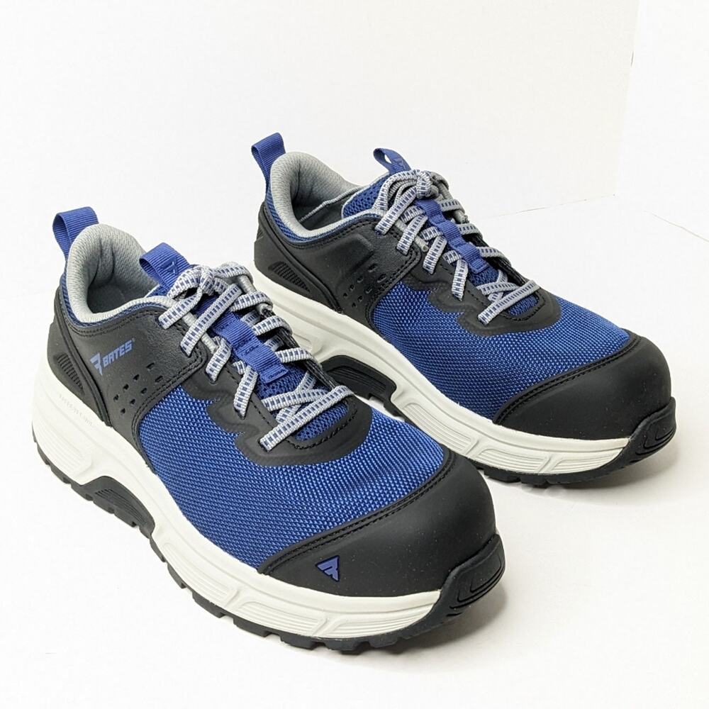 Bates Jumpstart Low Safety Toe Work Sneakers, Black/Blue, Men's 7 M
